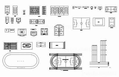 室外体育器材CAD设计详解，体育器材cad图例